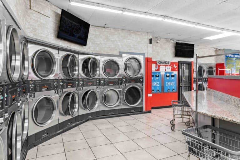 Laundromat with washing machines at 24/7 laundry near USC